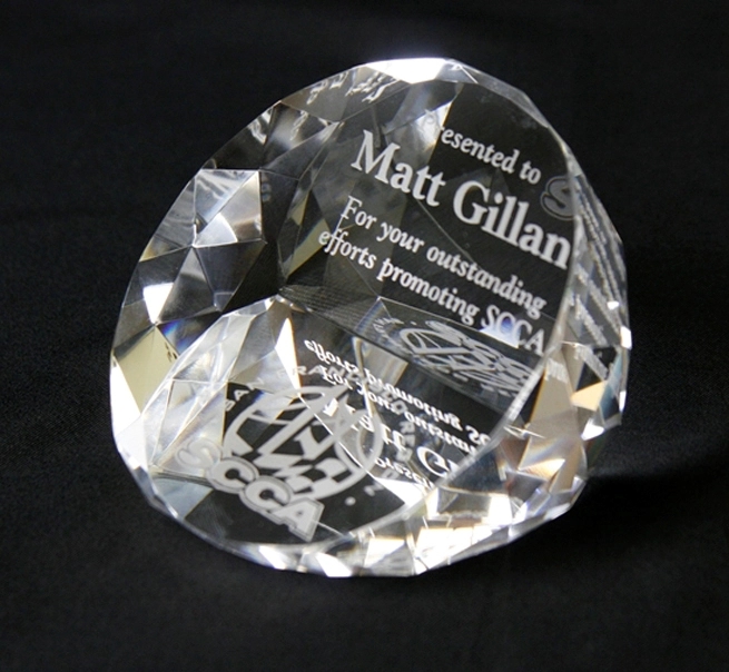 Multifaceted Crystal Round Paperweight 4