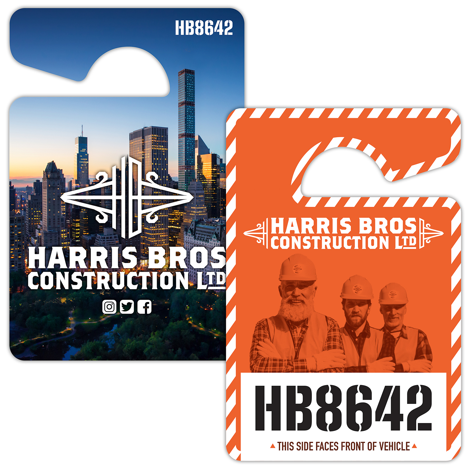 Plastic Hang Tag / Parking Permit- 3x4.5 - UV Coated (1S) 5