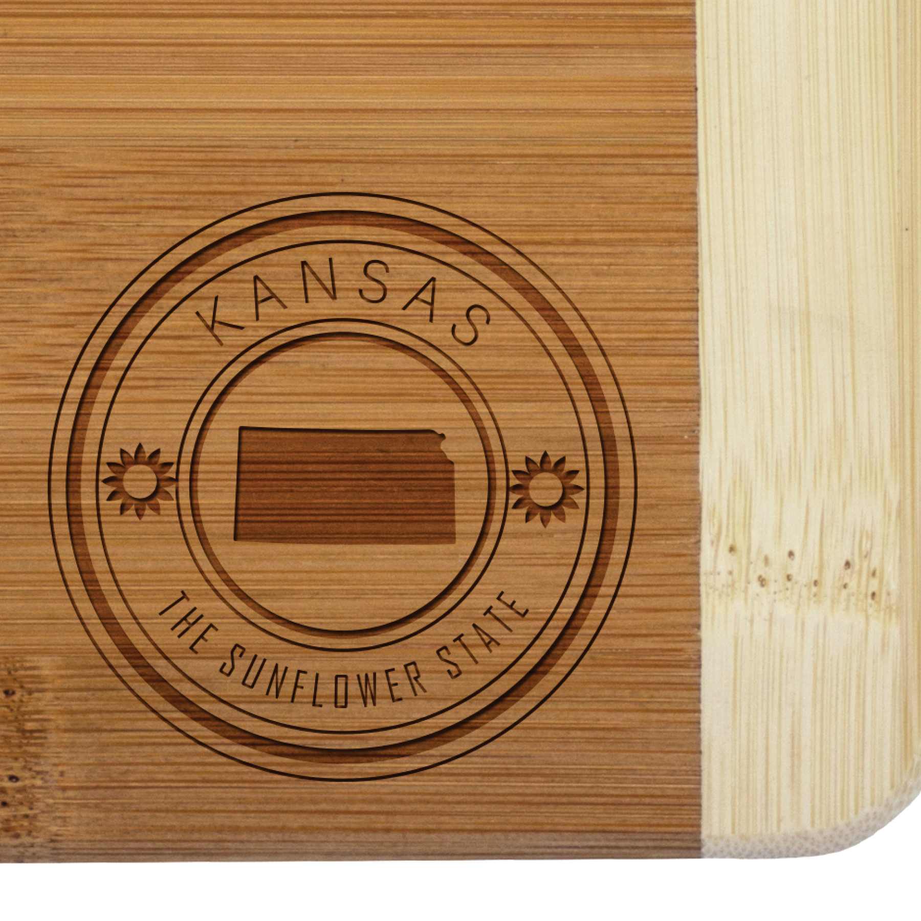 Kansas State Stamp 2-Tone Bar Board 3