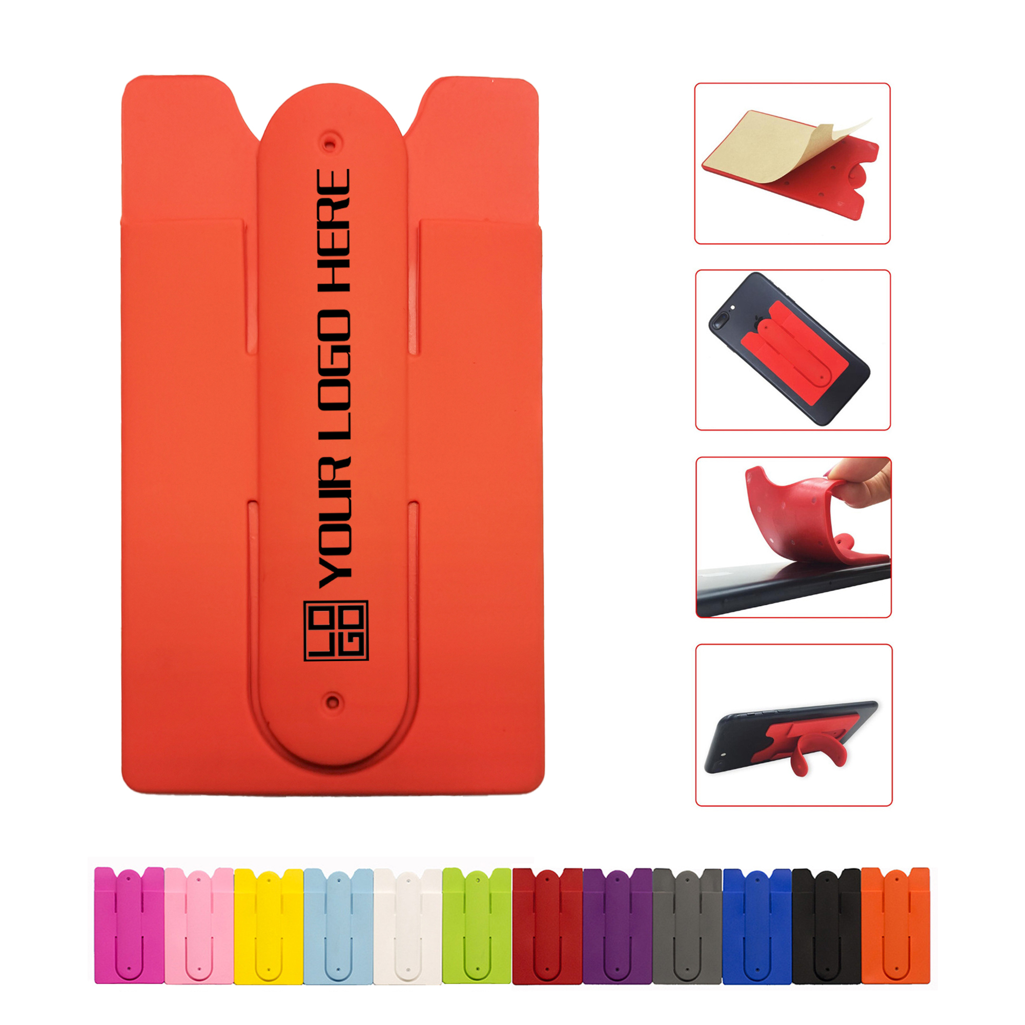 Tough Silicone Phone Card Holder & Stand 2
