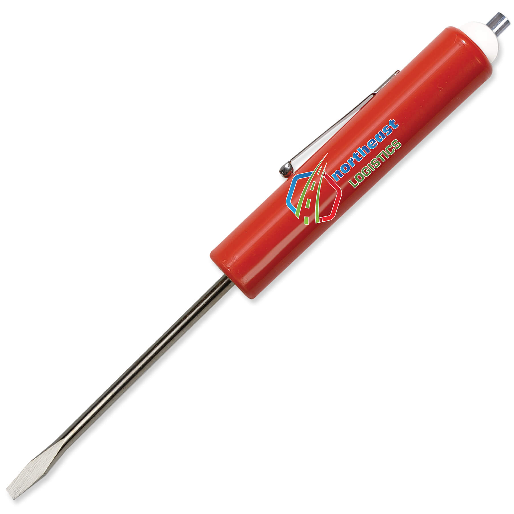 Jumbo Pocket Screwdriver 1/8" Flat Tip Blade + Magnet Top 12