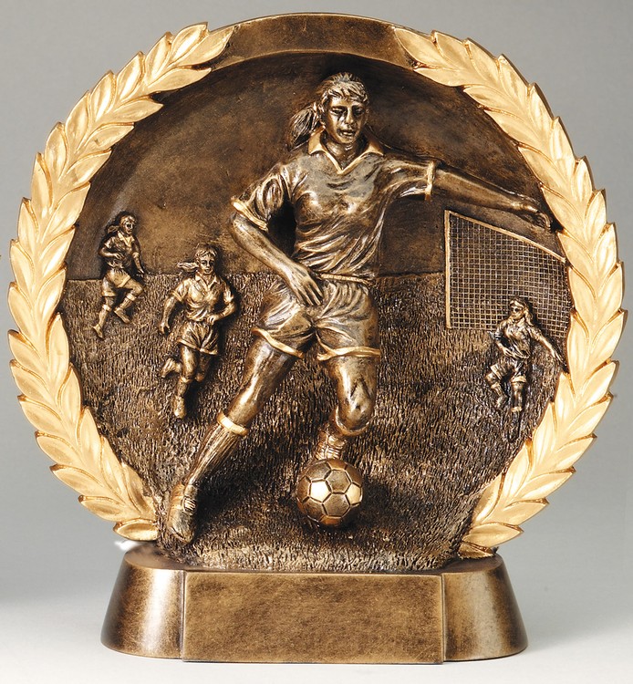 Soccer Female High Relief Circular Plate Award 2