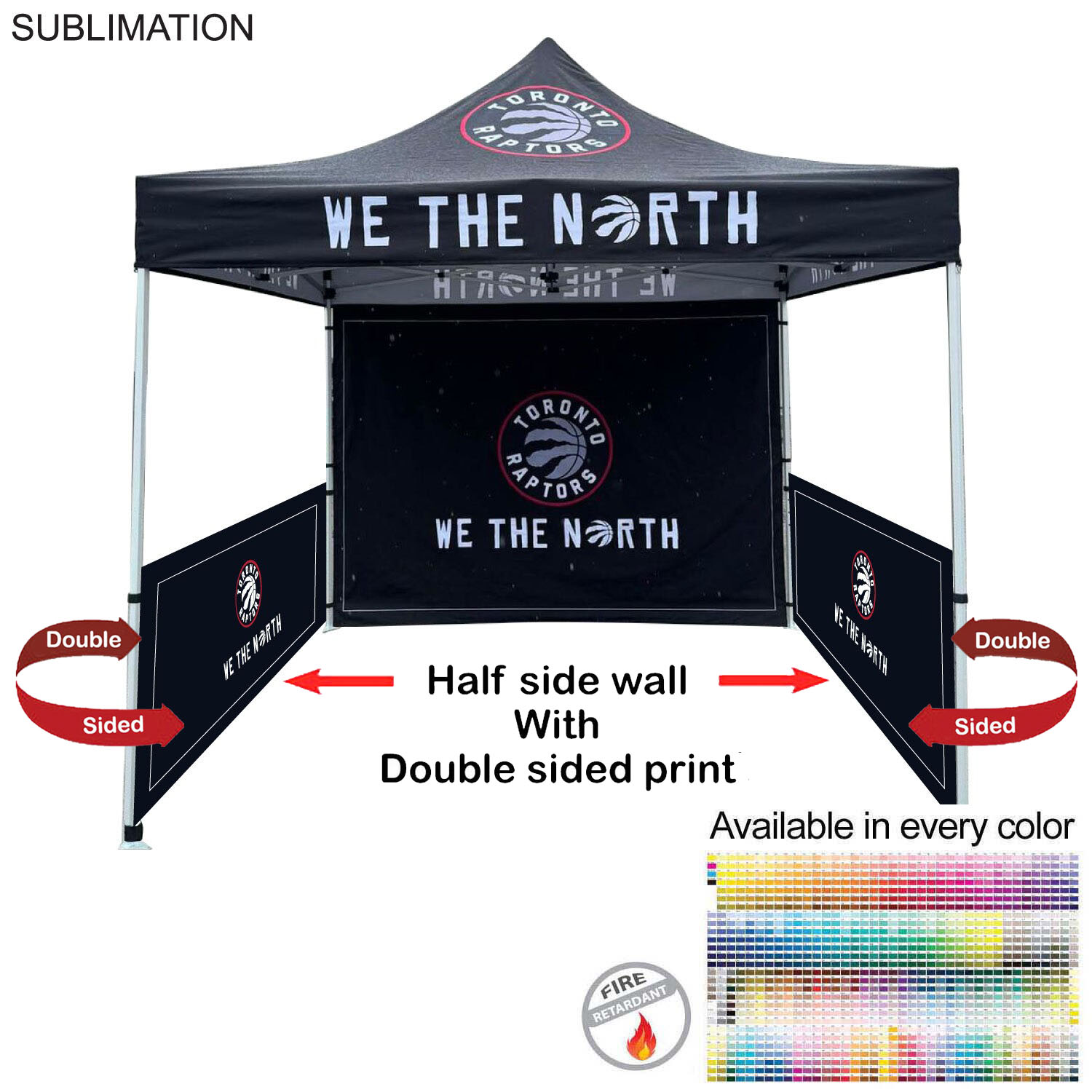 Half Side Wall for 10x10 Tent Kit, Sublimated, Double Sided Print 3