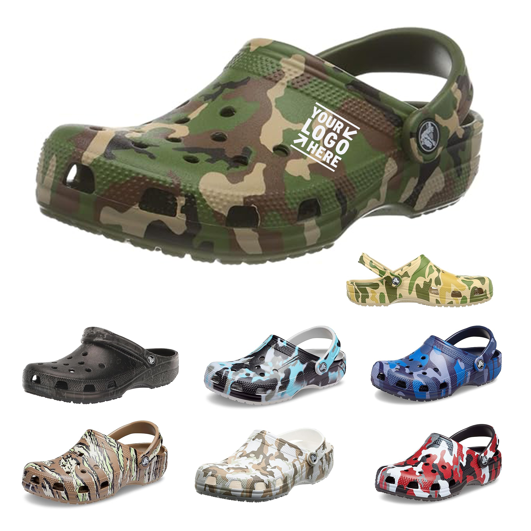Adult Unisex Classic Printed Camo Clog Comfortable Shoes 2