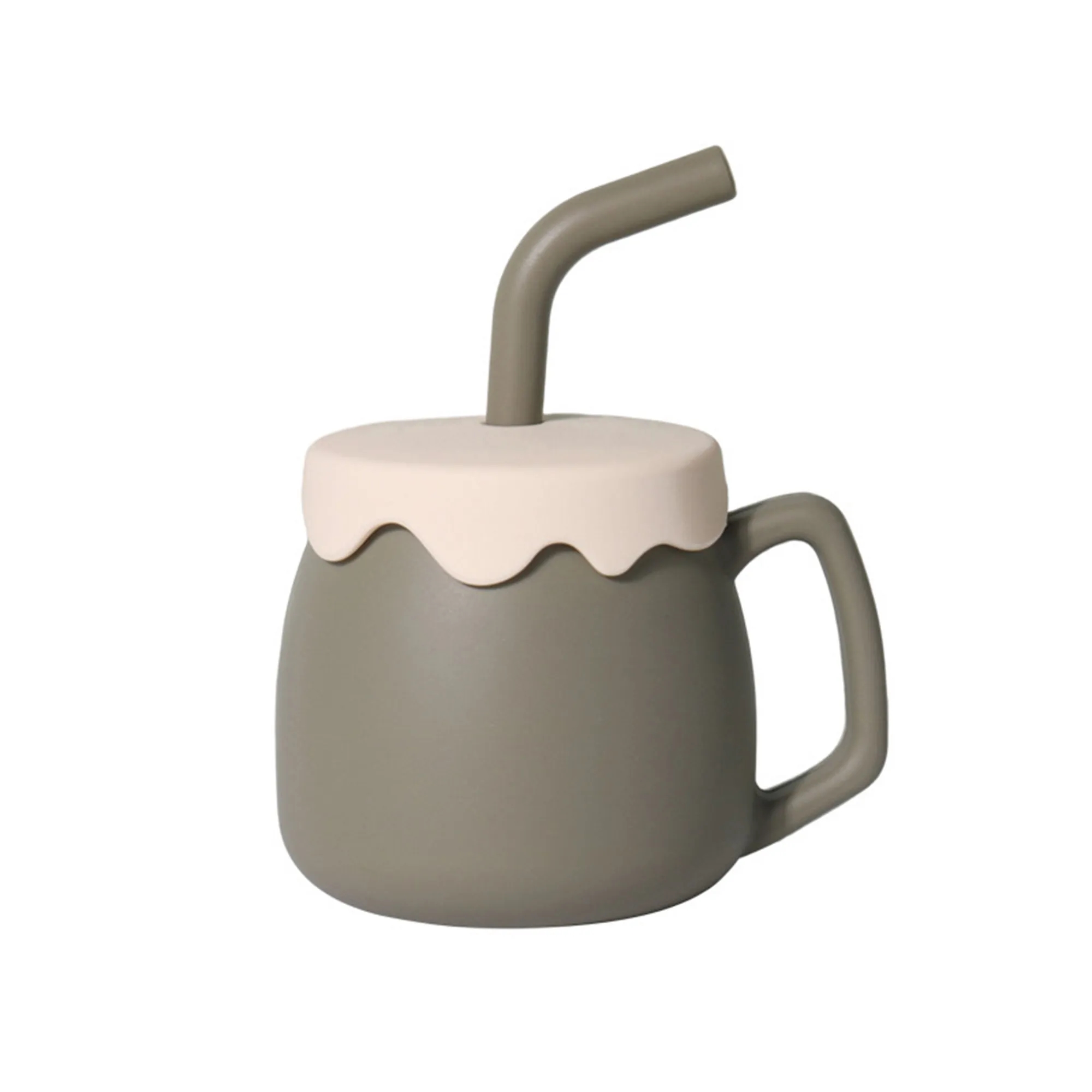 Food Grade Baby Silicone Straw Cup MOQ 20pcs 4