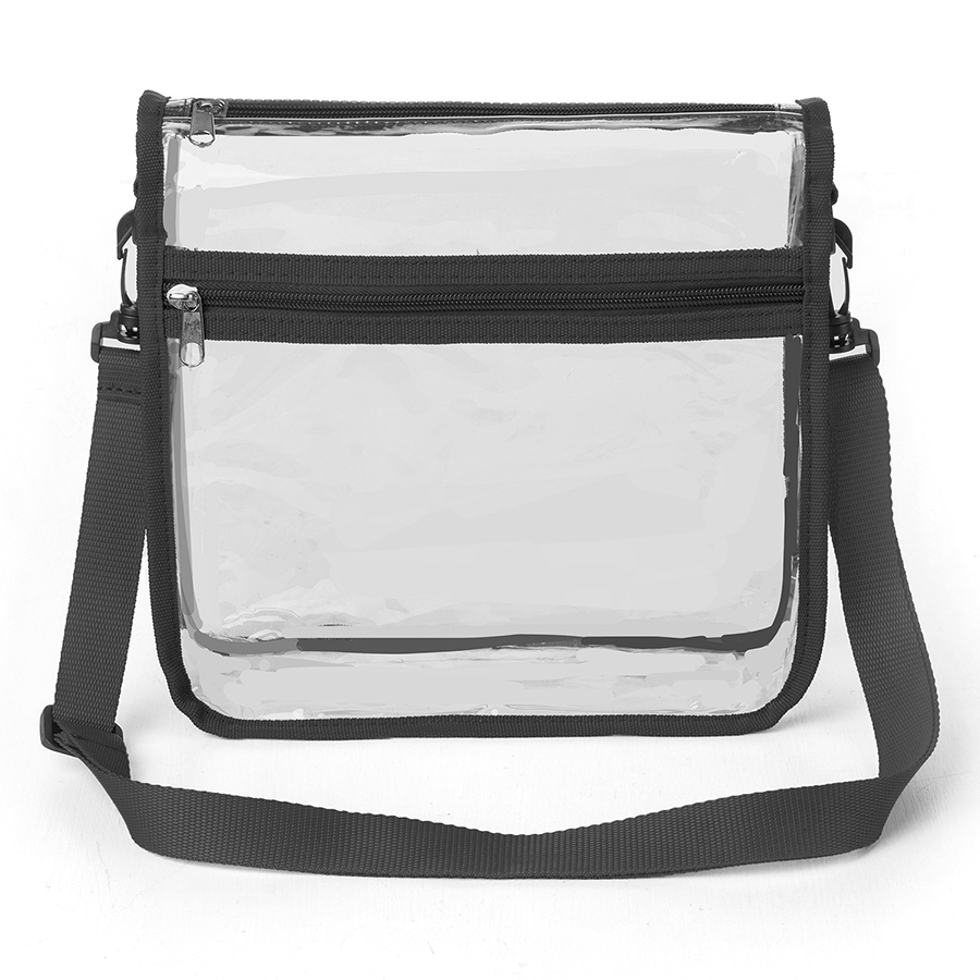 ClearPass Crossbody Bag w/ Front Zipper Pocket 10" x 2.5"