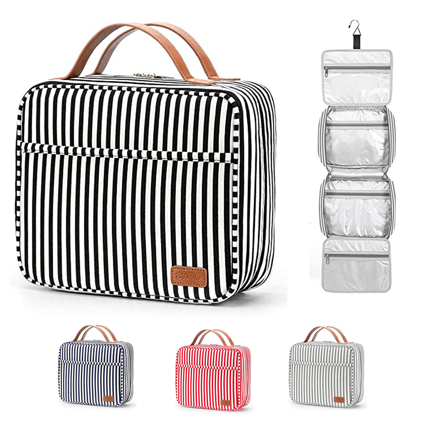 Striped Hanging Canvas Toiletry Bag 2