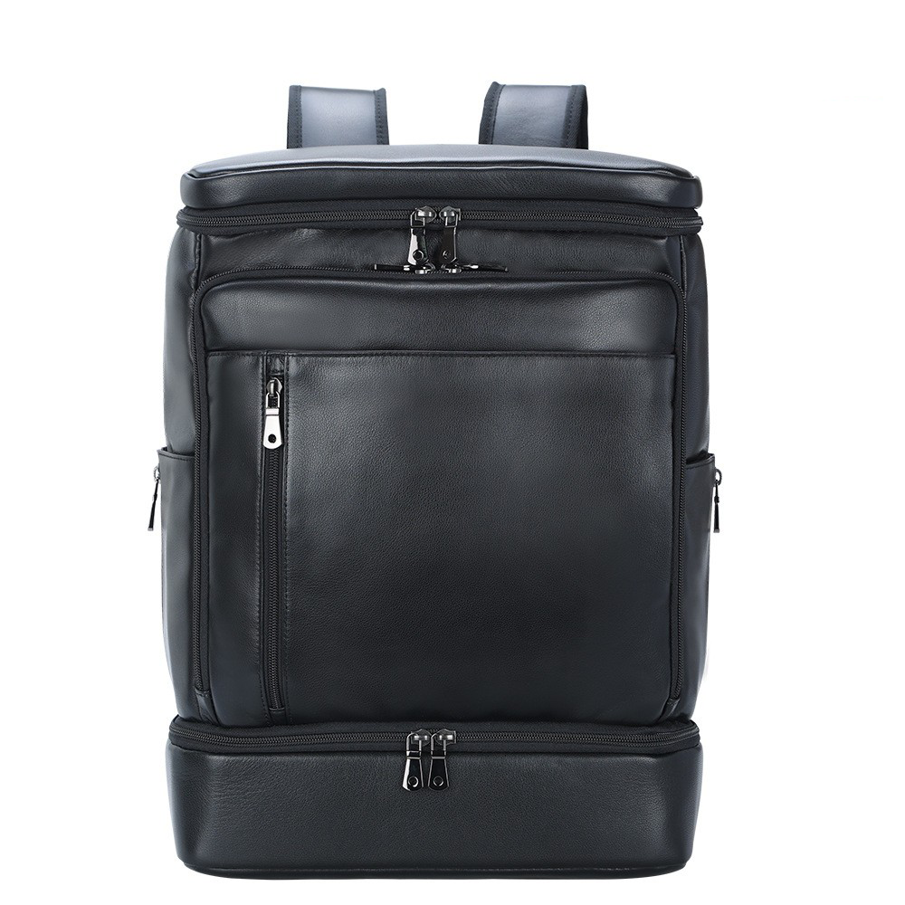 Leather Backpack Casual Travel Daypack with Shoe Compartment 8