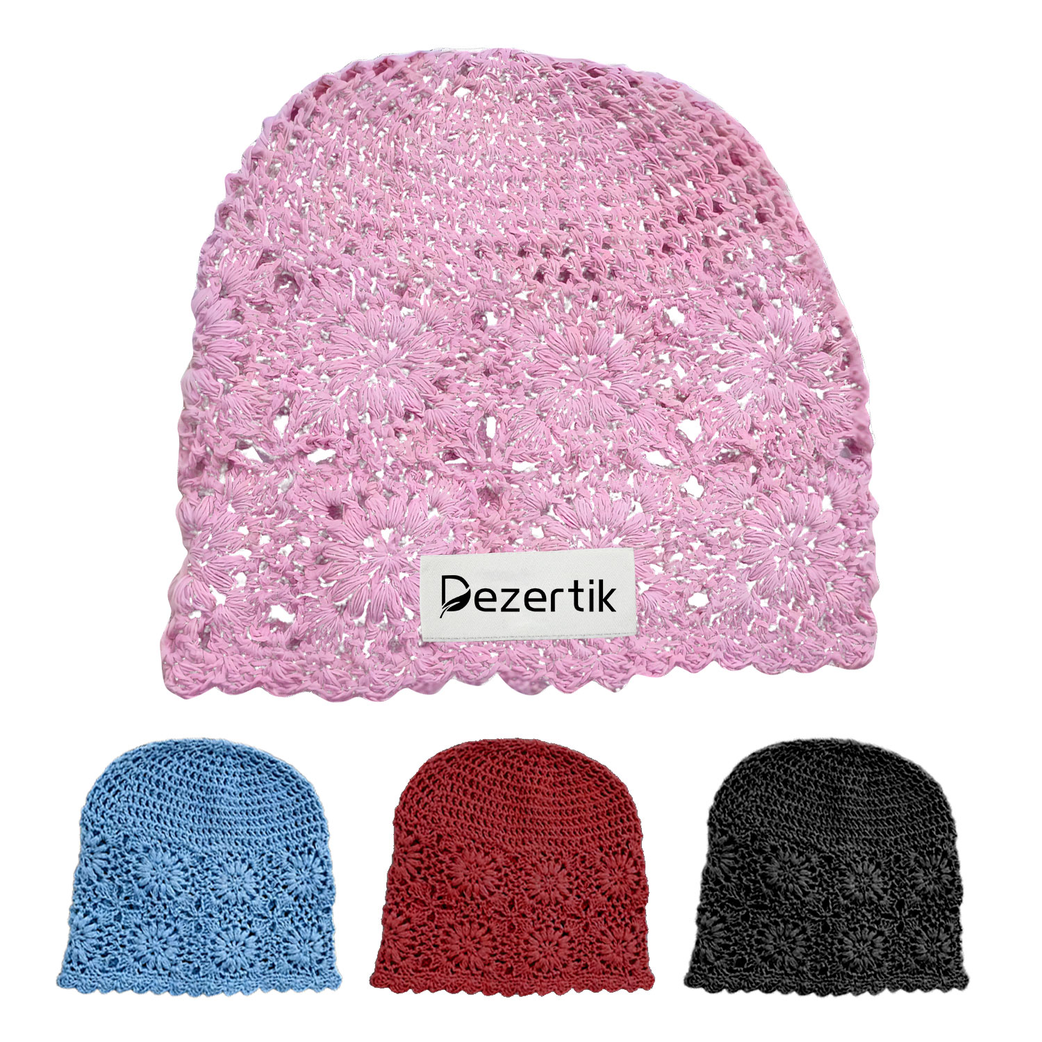 Thin Hollow Wool Knitted Handmade Women's Beanie 2