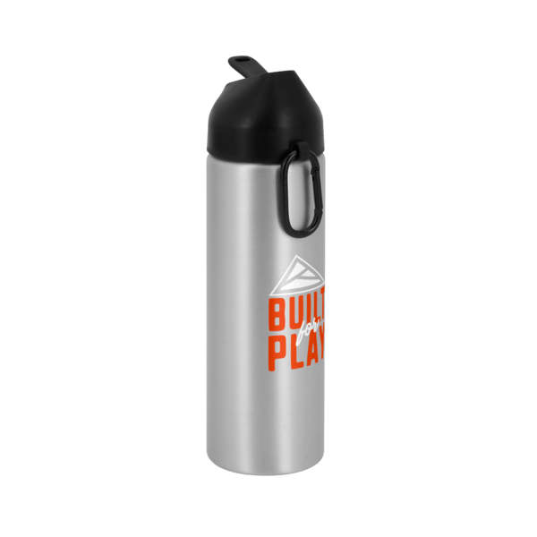 EasyFlow Recycled Aluminum Bottle w Straw Lid, custom water bottle with logo imprint 32