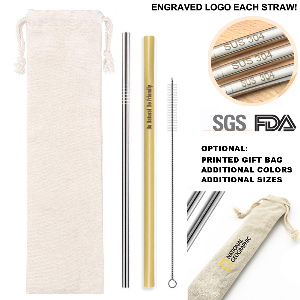 EcoSip Bamboo & Stainless Travel Straw Kit 2