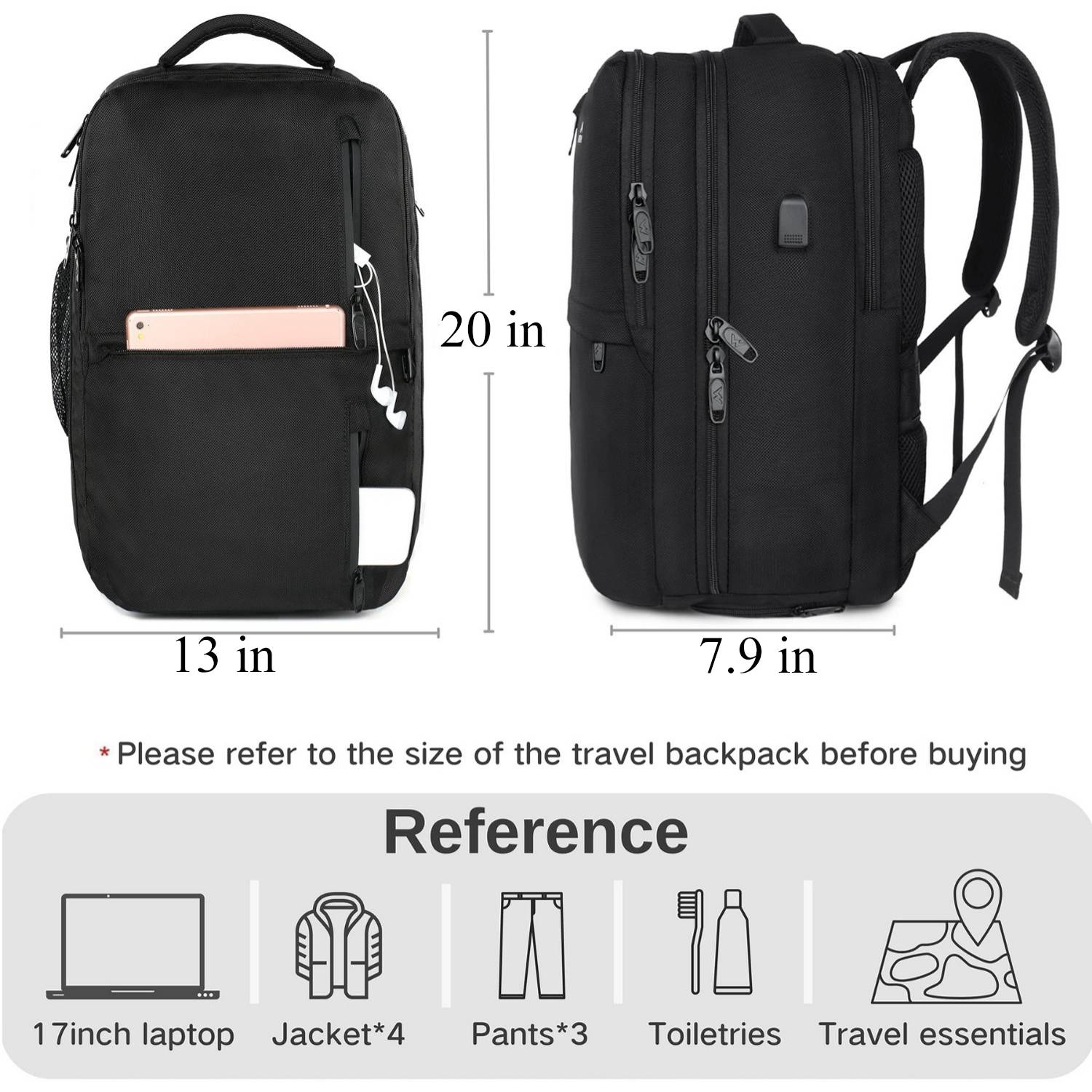 17 Inch Large Capacity Oxford Travel Laptop Backpack 8