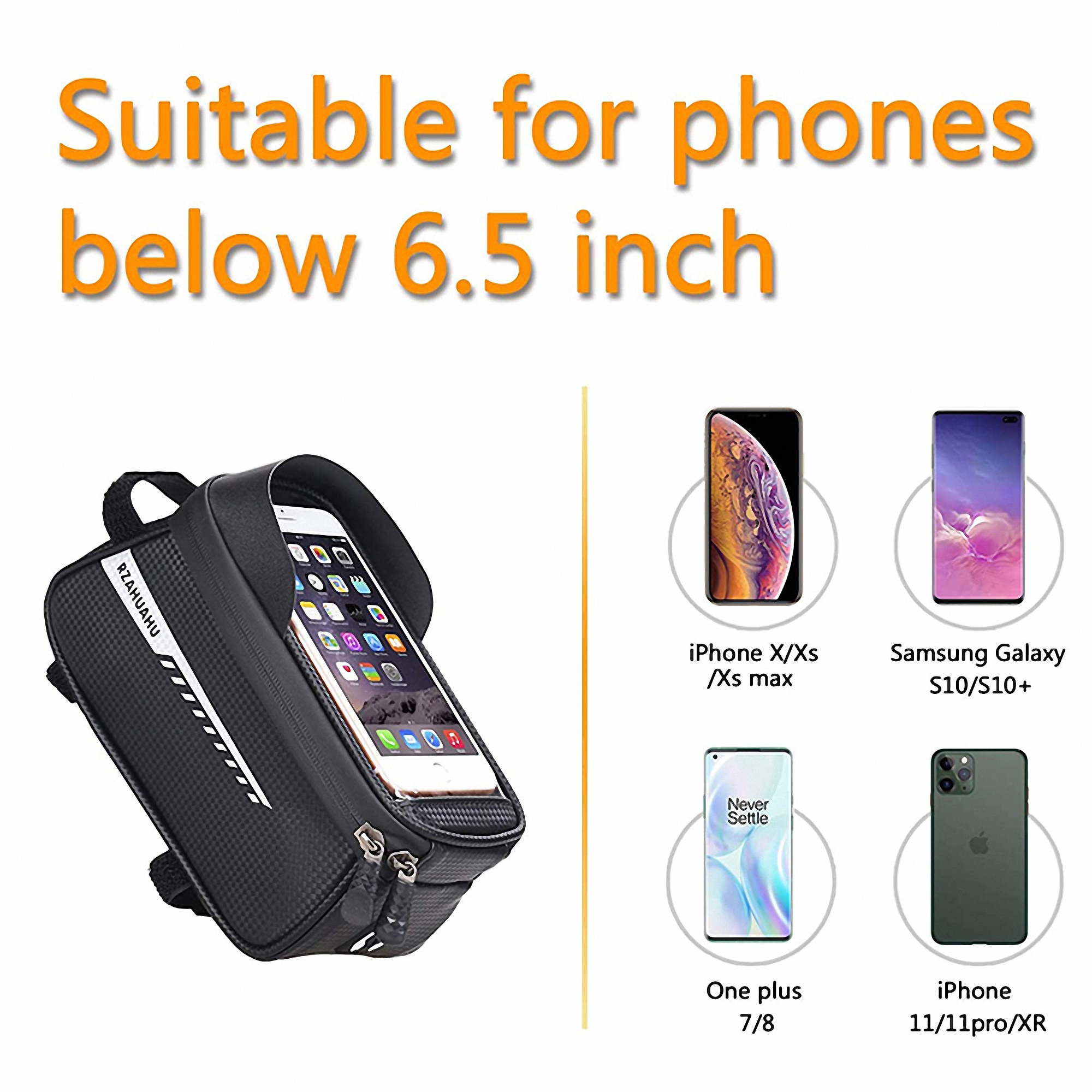 Leather Phone Holder for Bike with Touchscreen Window 2