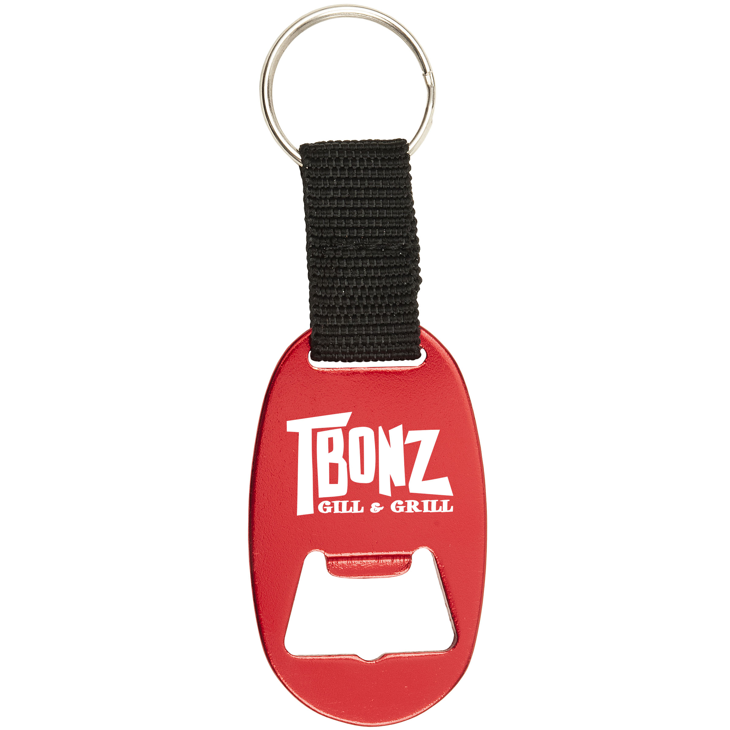 Oval Aluminum Bottle Opener w/ Key Ring