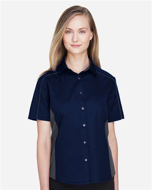Women's Fuse Colorbloack Twill Short Sleeve Shirt - 77042 8