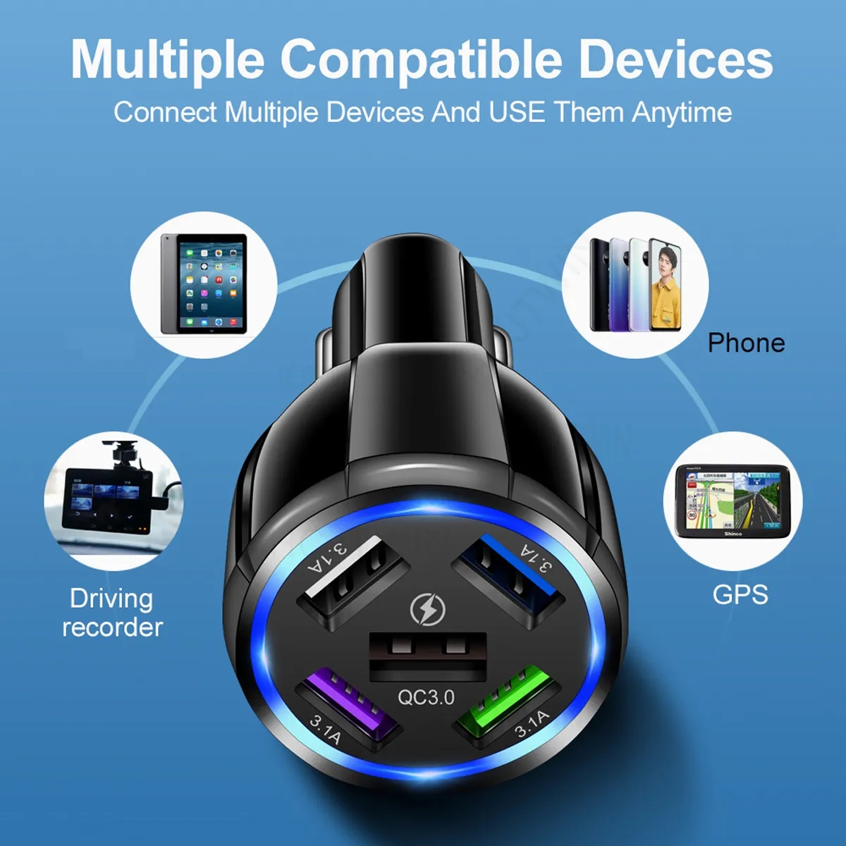 5-Port USB Fast Car Charger 3