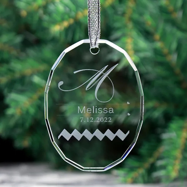 Glass Oval Shaped Ornament 2
