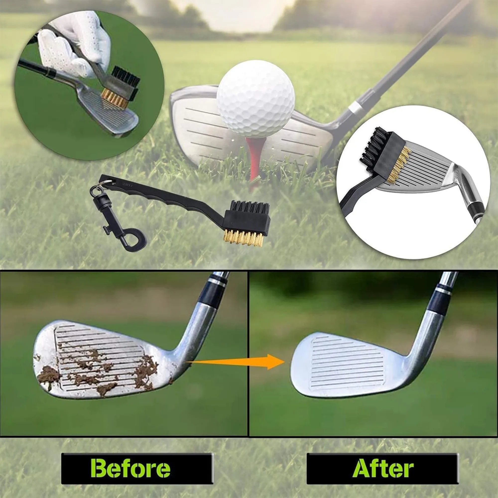 Professional Golf Double-Sided Copper Brush 7