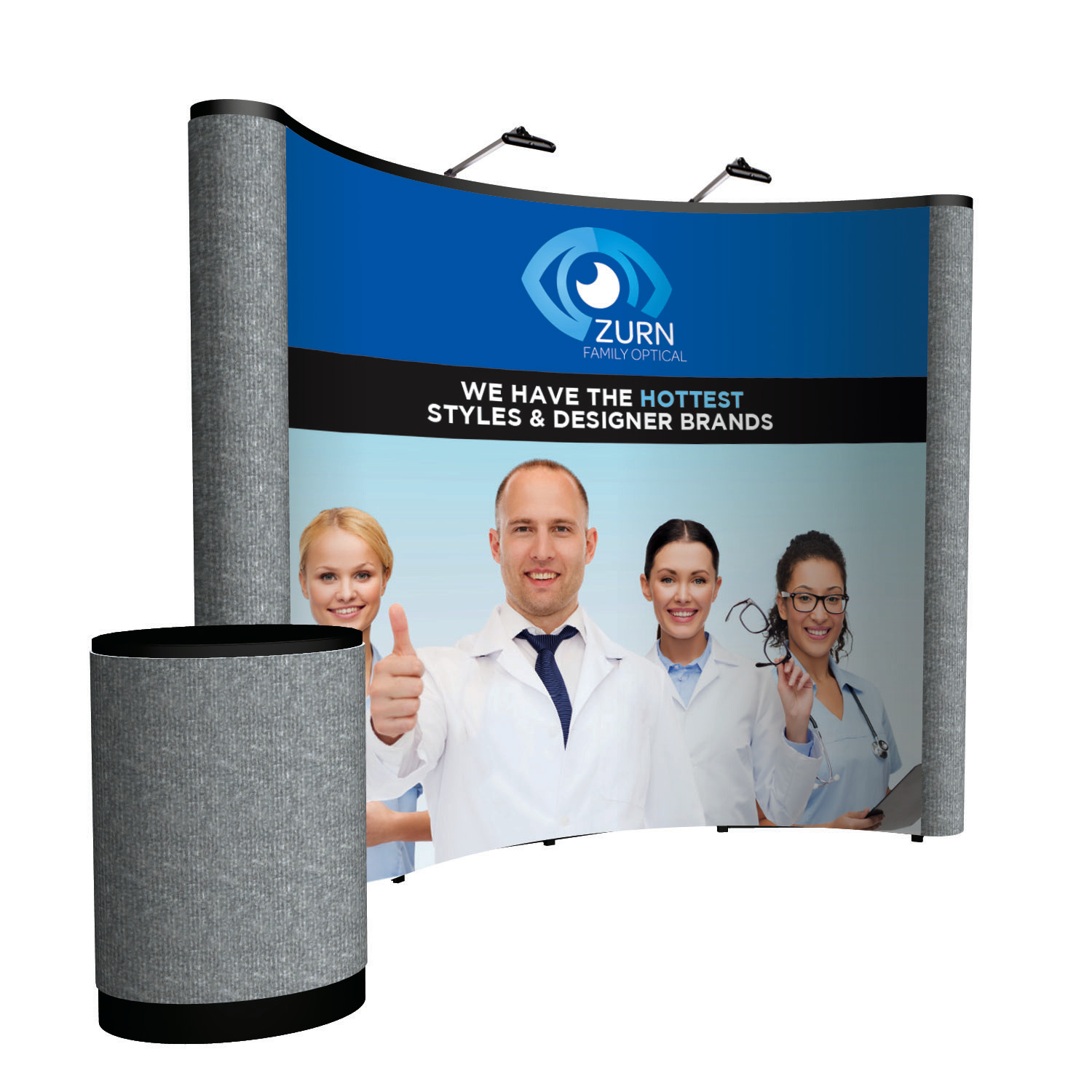 10' Curved ARISE Floor Display Kit (Mural with Fabric Ends) 7