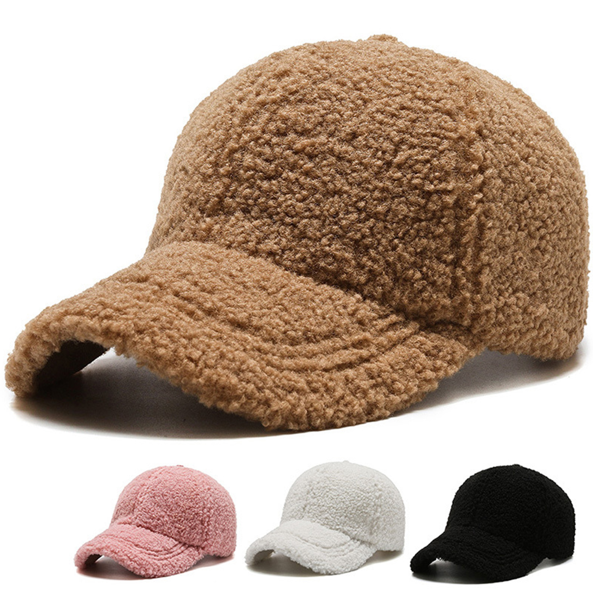 Faux Lamb Wool Baseball Cap 2