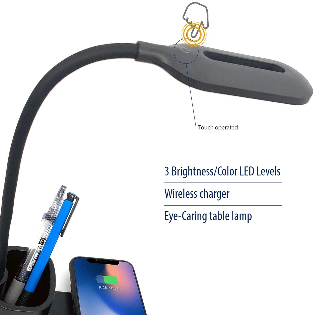 Led Desk Lamp With Wireless Charger 1