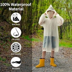 Adult Reusable EVA Raincoat With Snap Buttons 8
