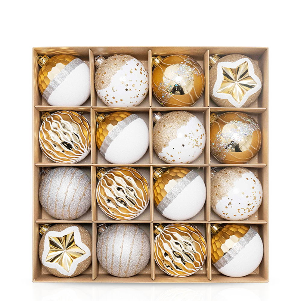 Christmas Tree 16pcs 8cm Colored Balls 10