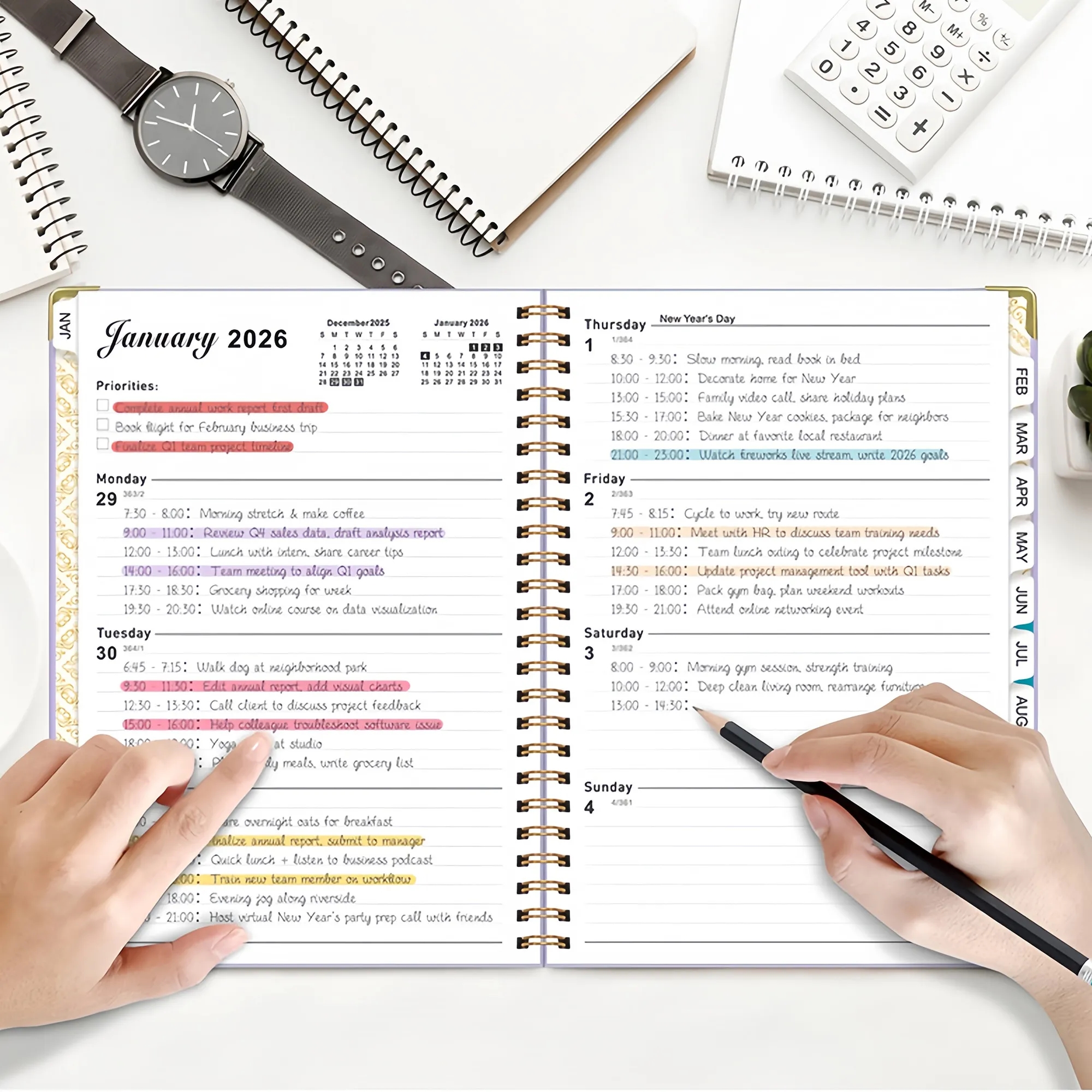 Coil Notebook Weekly Planner Calendar Professional Organizer 9