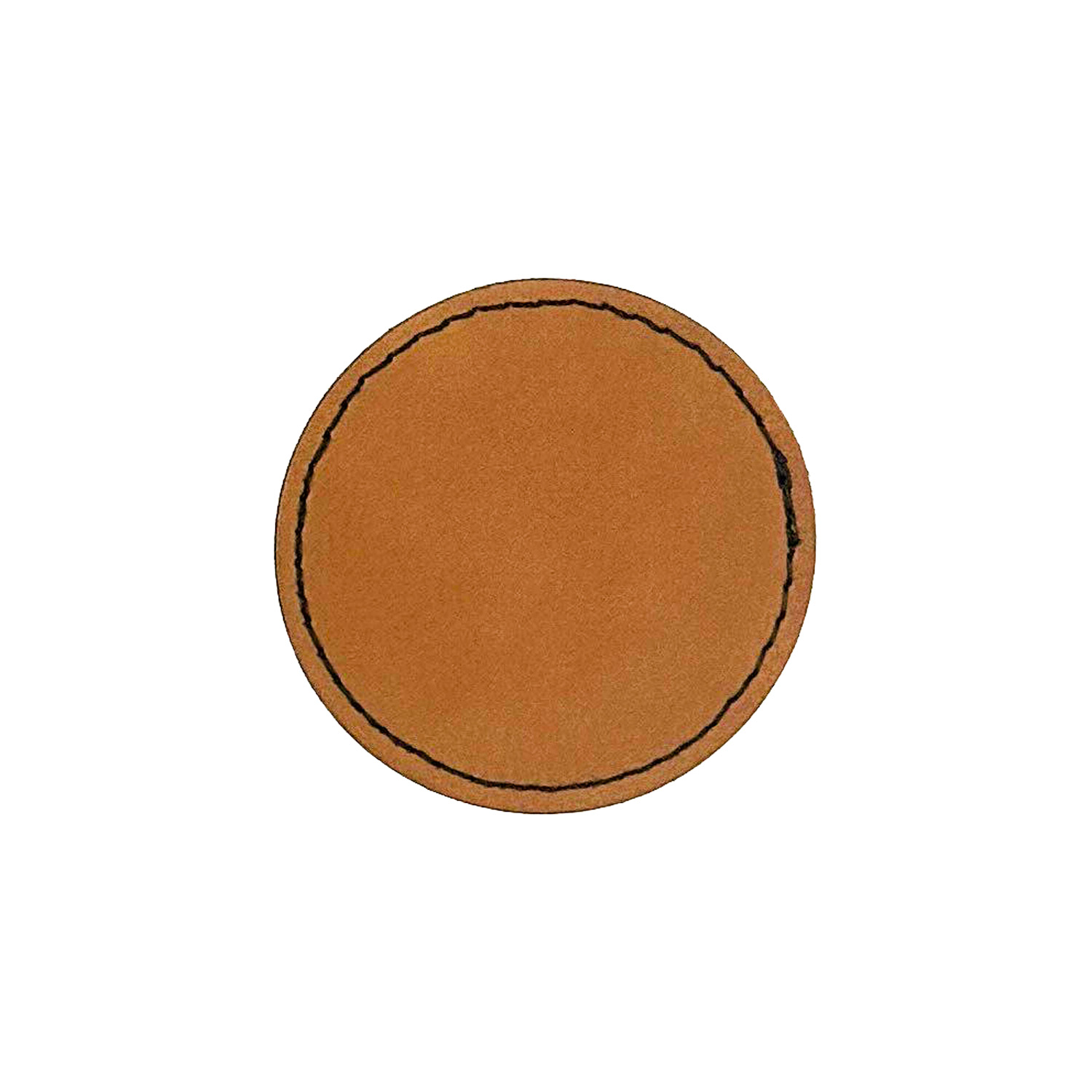 3" Round Iron-on Leatherette Patch 2