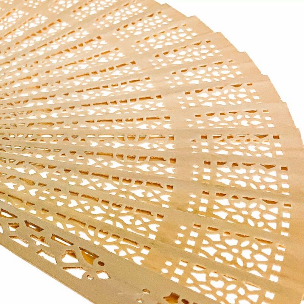 8" Wooden Hand Fans 3