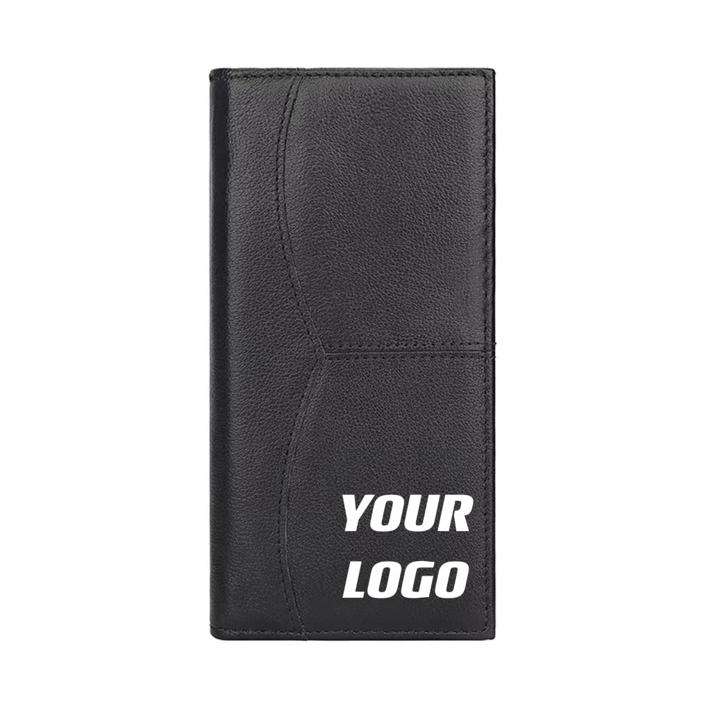 Custom RFID Anti-Theft Function Black Genuine Leather Wallet 5