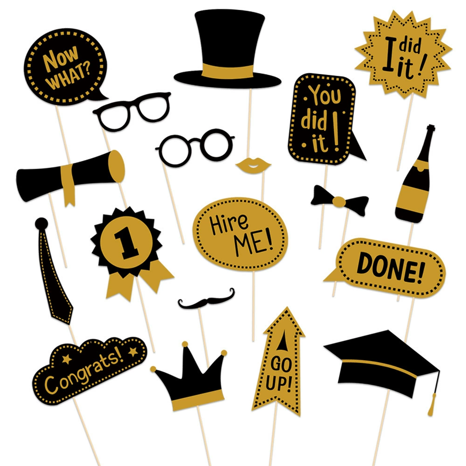 College Graduation Party Funny Photo Prop Set 5