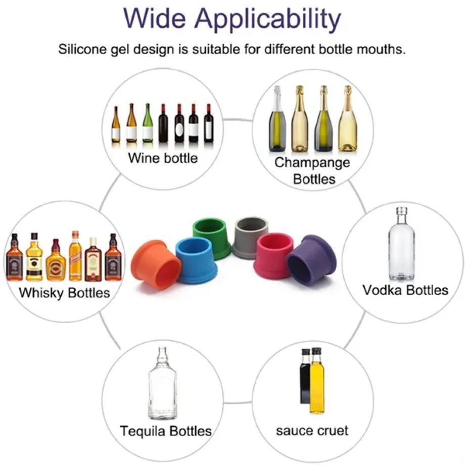 Reusable Silicone Wine Bottle Cover Beer Cap Stopper 3