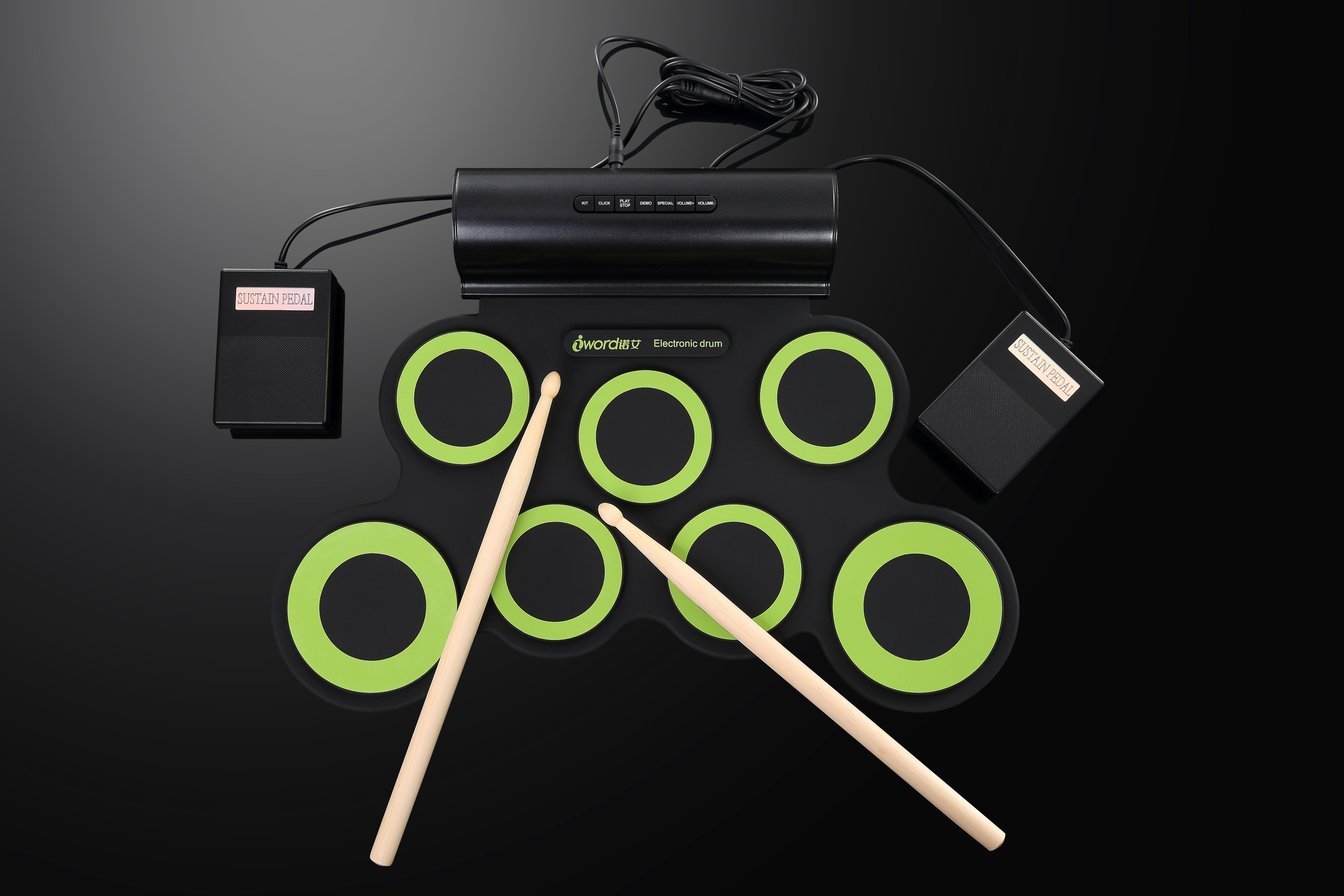 7 Pads Hand Roll Drum