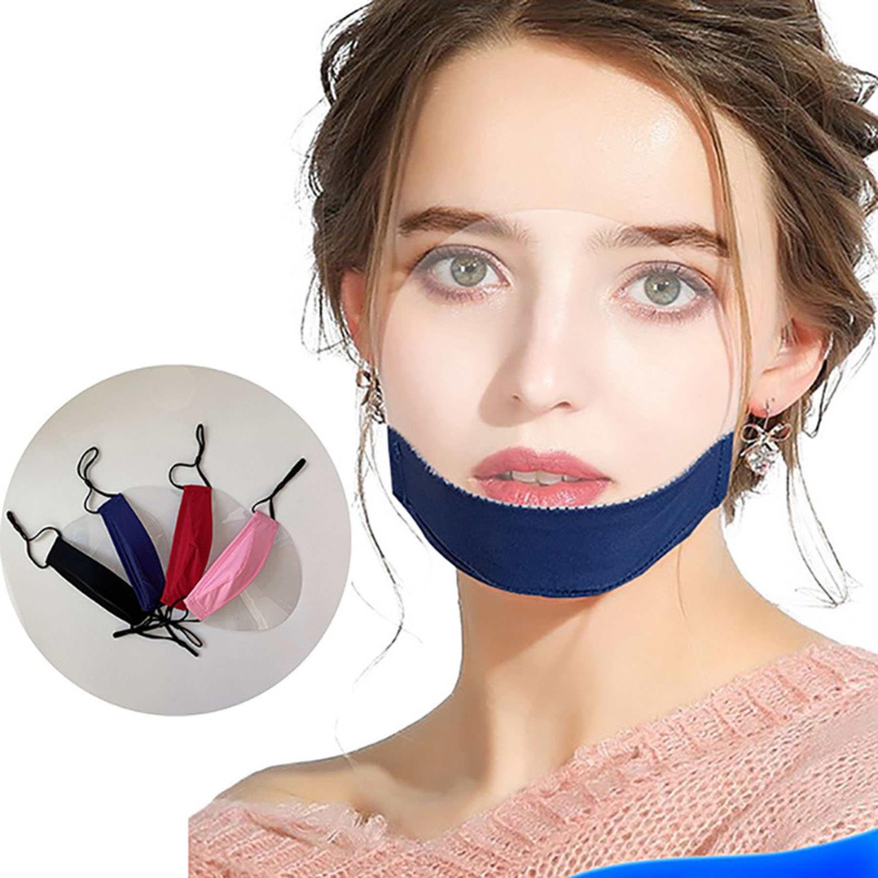 Lip Reading Mask With Clear Window Visible 1