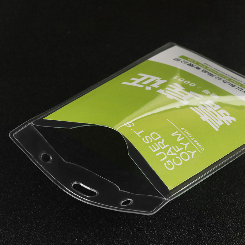 Double Hook Enlarged Transparent ID Card Badge Holder 6