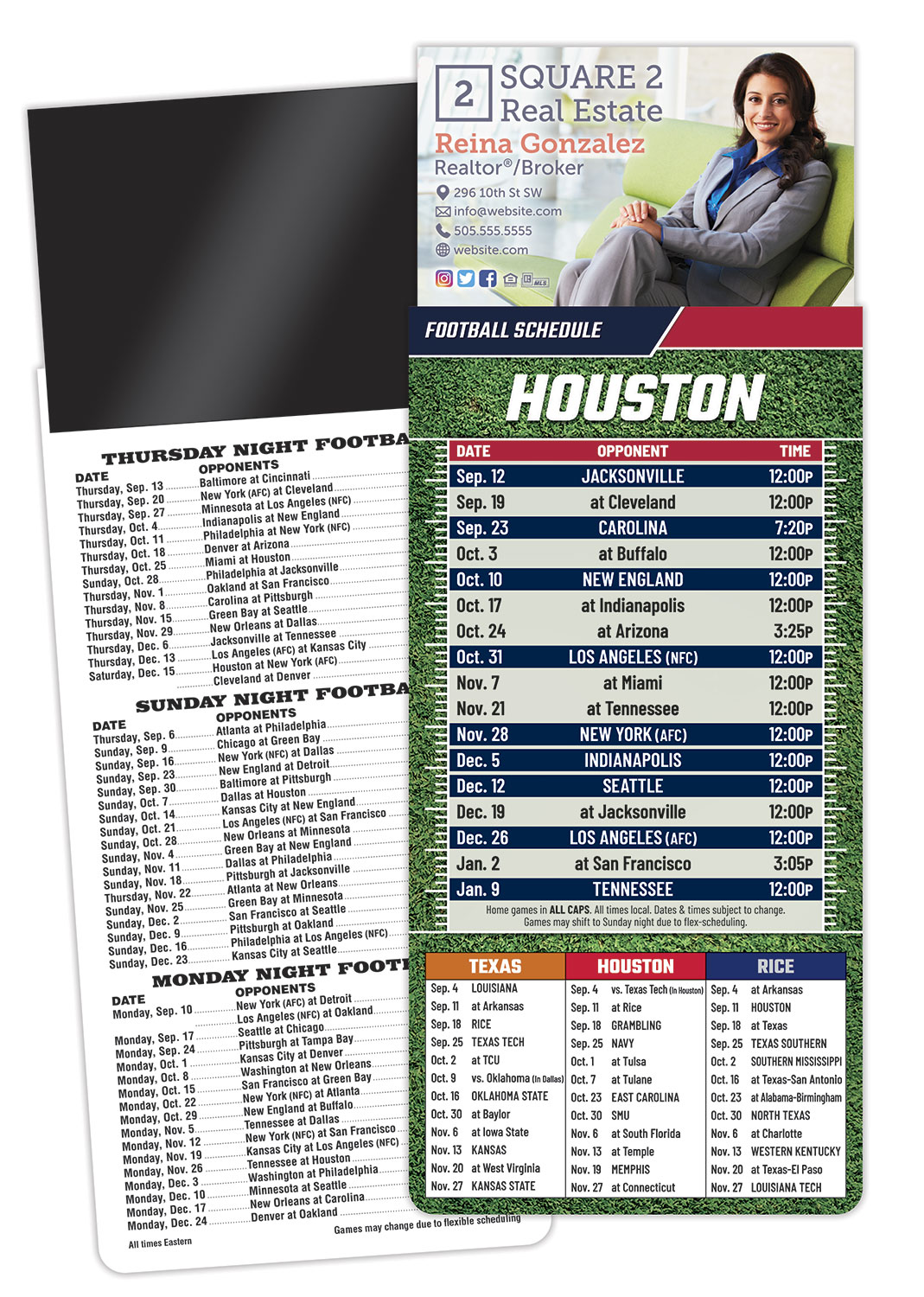 Magna-Card Business Card Magnet Football Schedules (3.5x9) 1