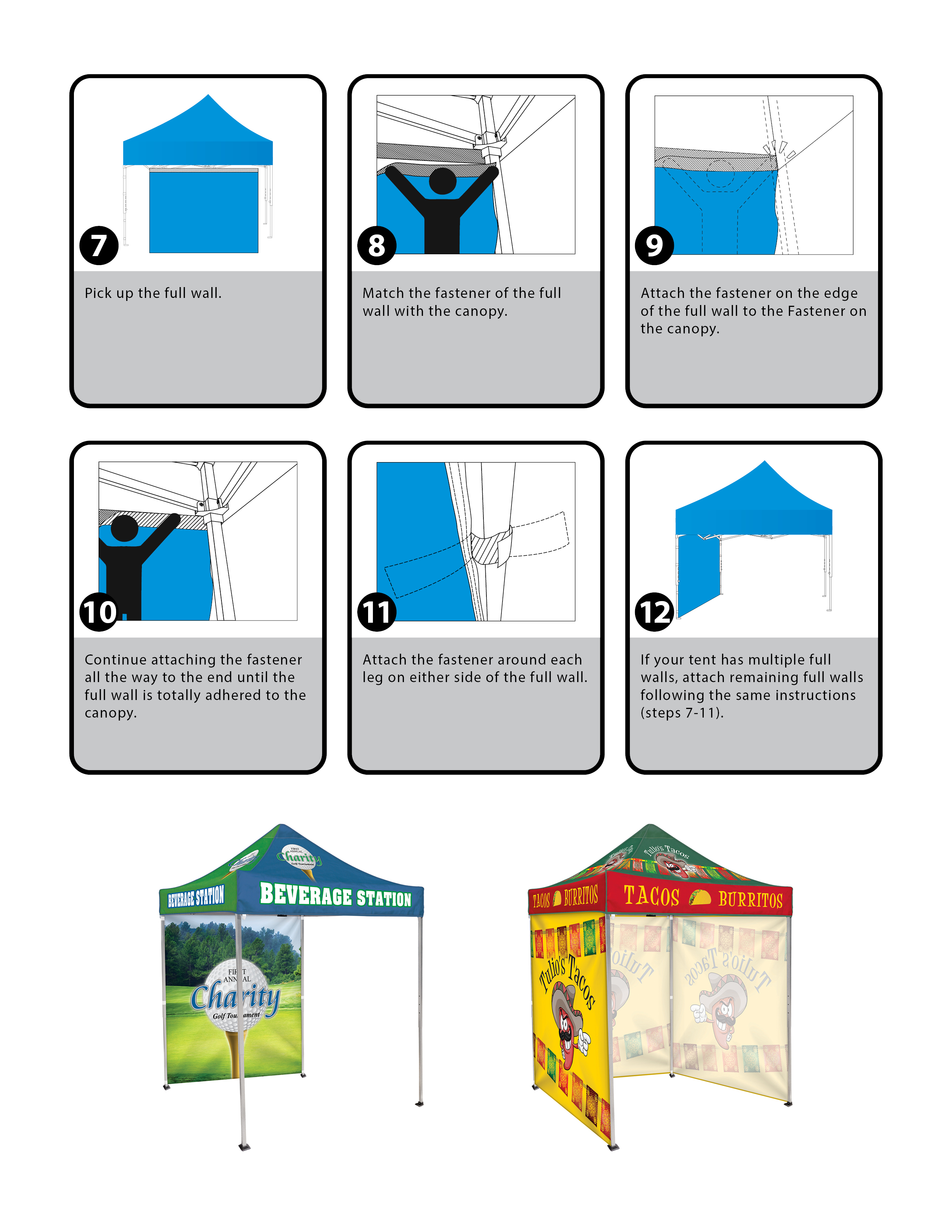 6.5' Square Canopy Tent with 3 Full Single Sided Walls 5