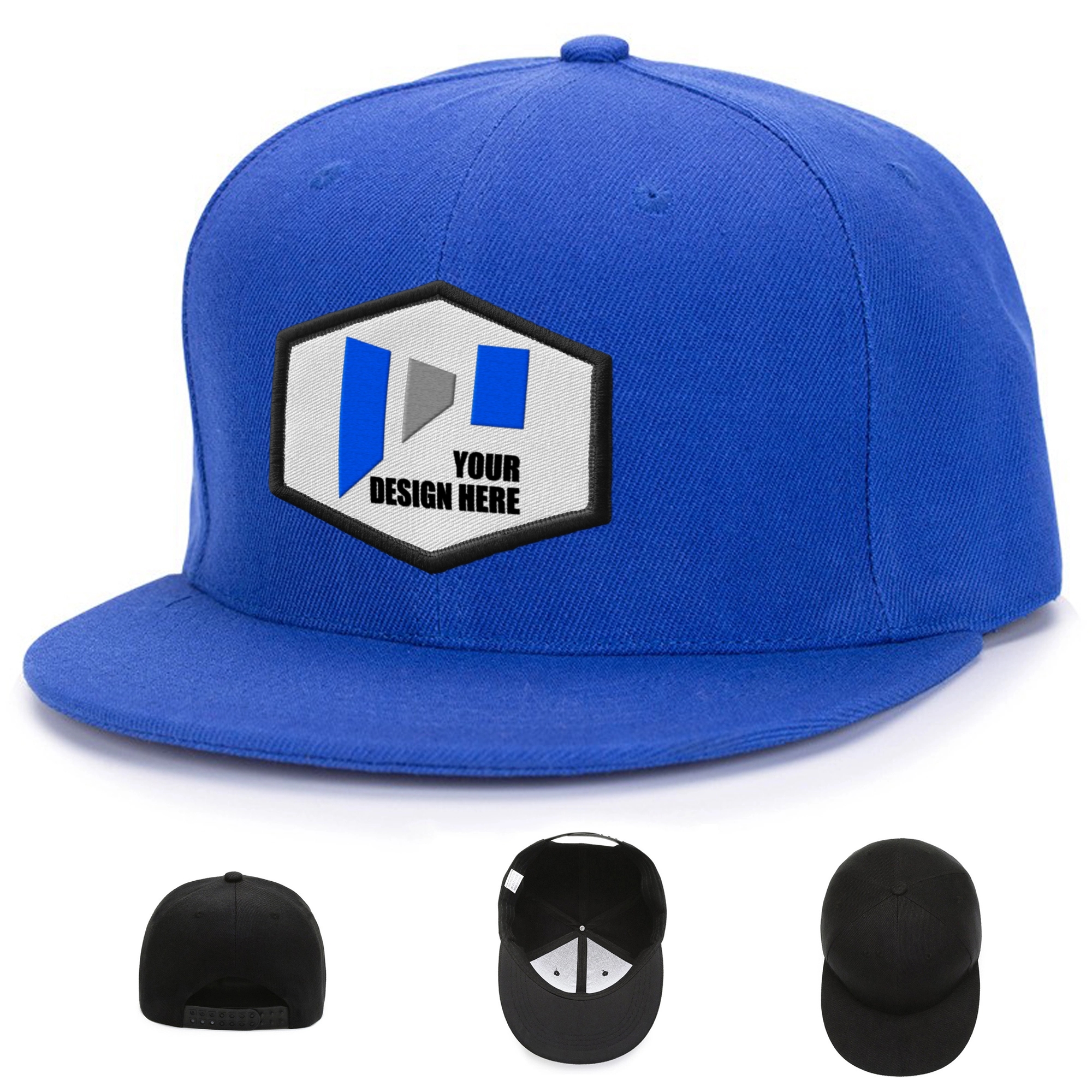 Adult Structured Flat Visor Snapback Cap 13