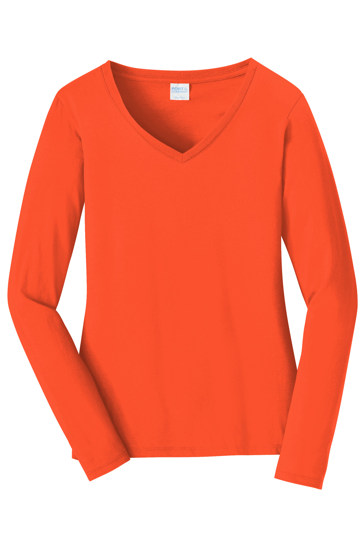 Port & Co Women's Long Sleeve Fan Favorite V-Neck Tee. LPC450VLS 54