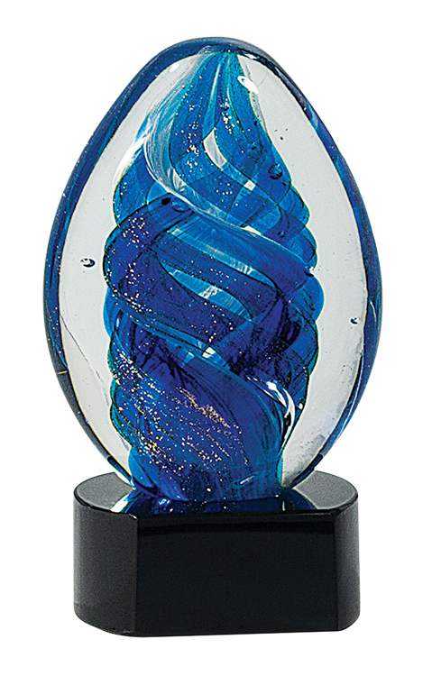 Blue Eclipse Art Glass 6" 1