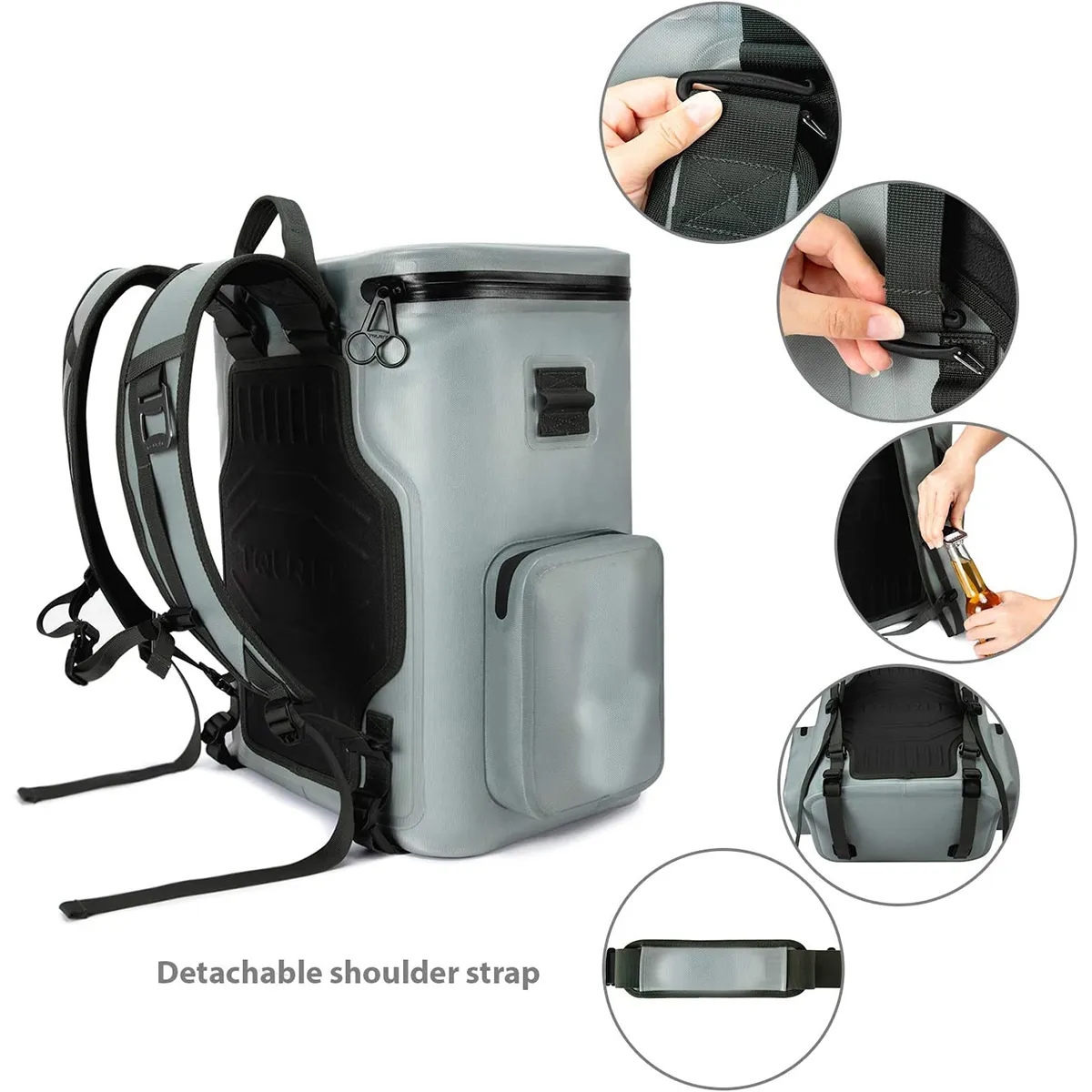 21L Luxury Large Capacity Insulated Soft Cooler Backpack 6