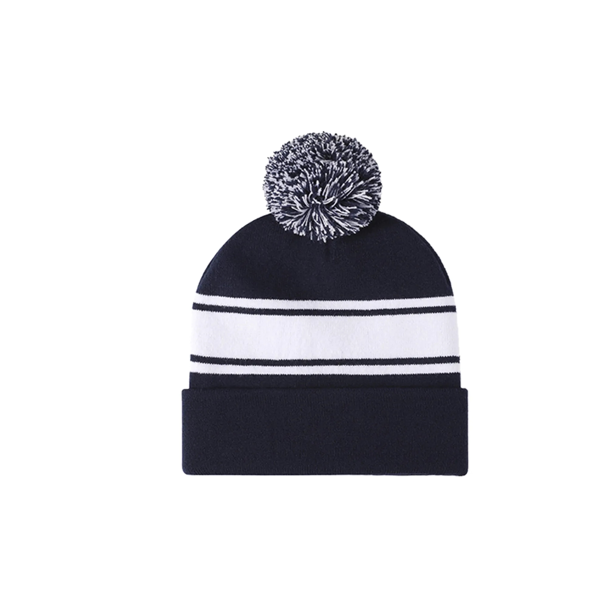 Pom Jacquard Knitted Hat 2