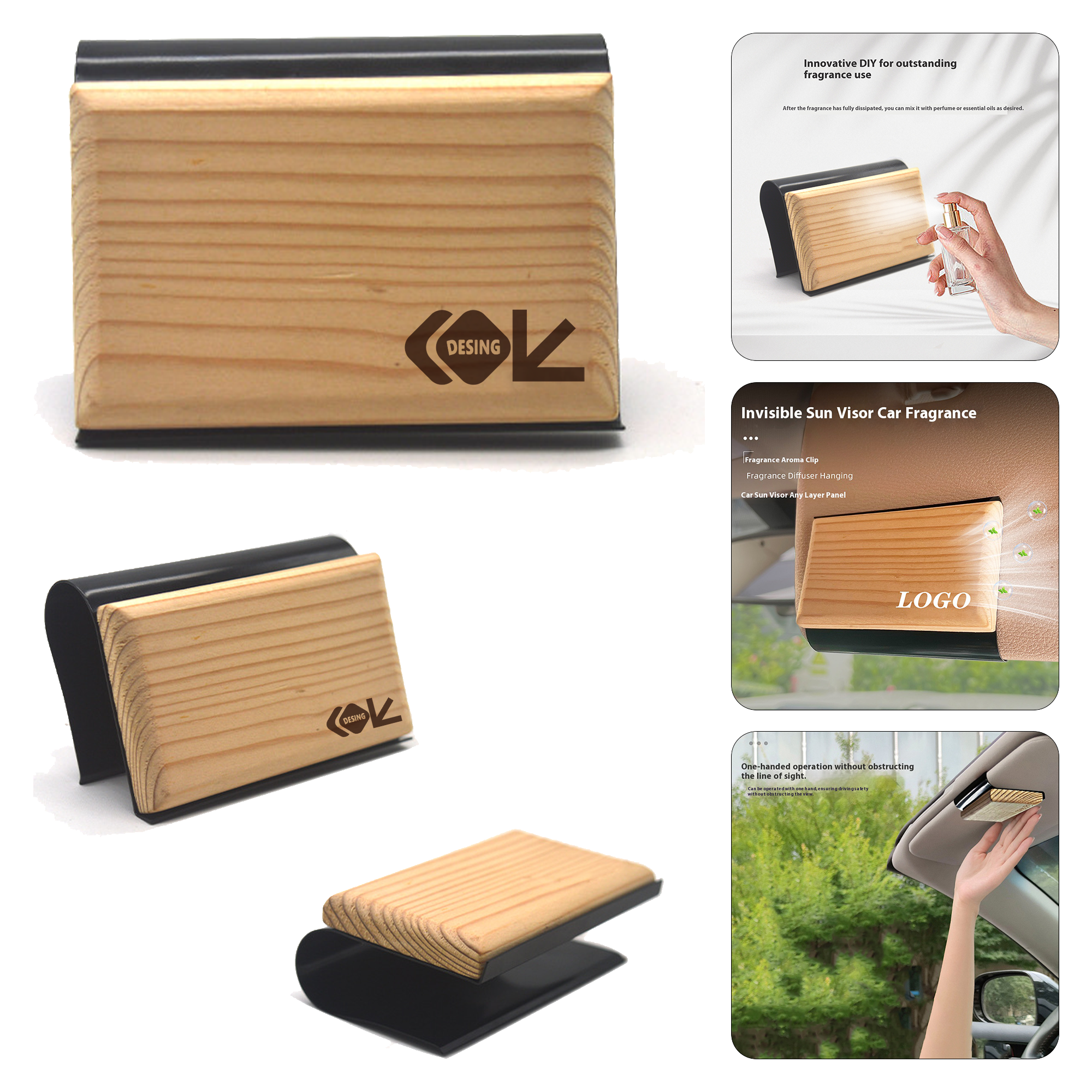 MOQ 50pcs Natural Wood Car Odor Eliminator 2