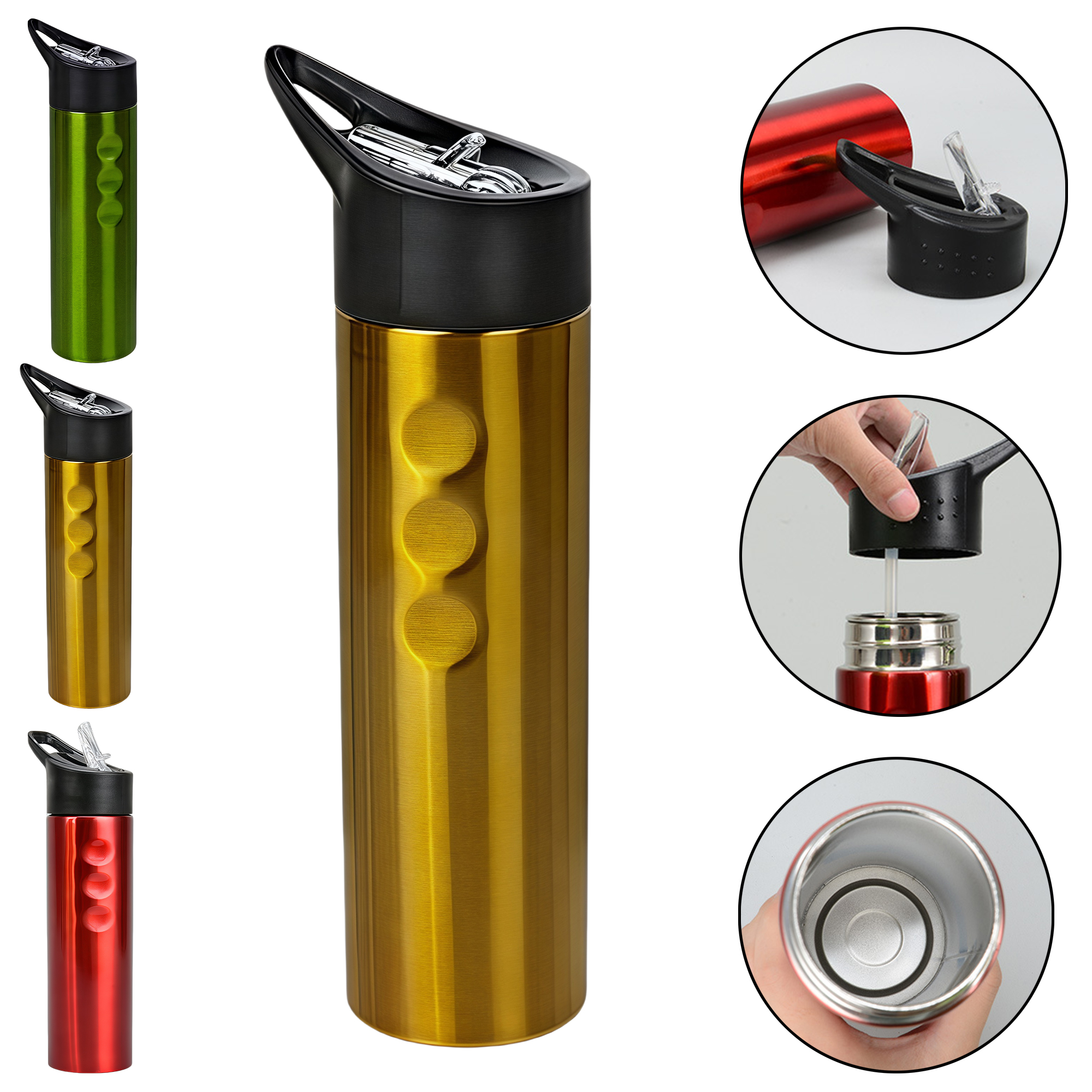 500ml Single Layer Stainless Steel Sports Water Bottle with Handle Lid, custom water bottle with logo imprint 4