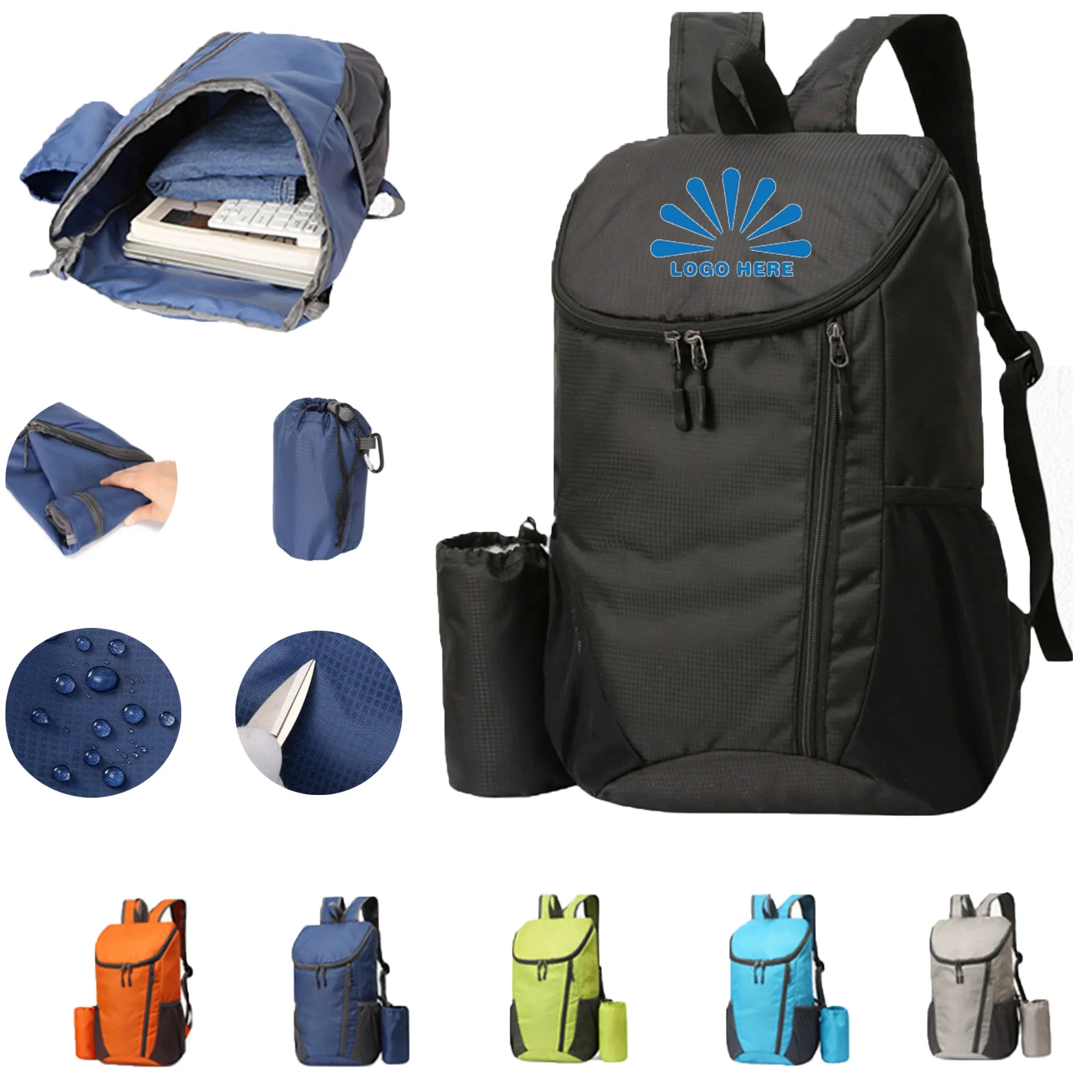 420D Polyester Foldable Shoulder Hiking Bag 3