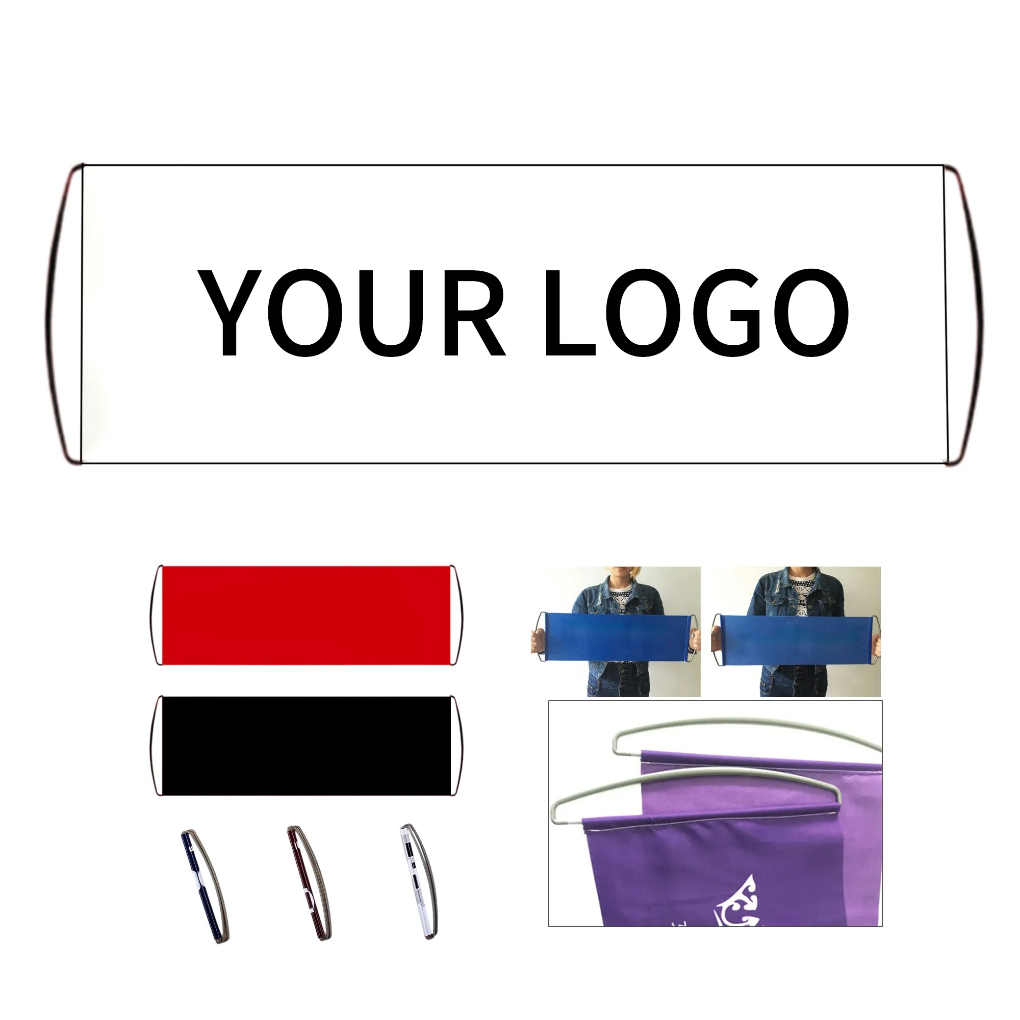 Durable Handheld Banner Retractable Design for Promotions 1