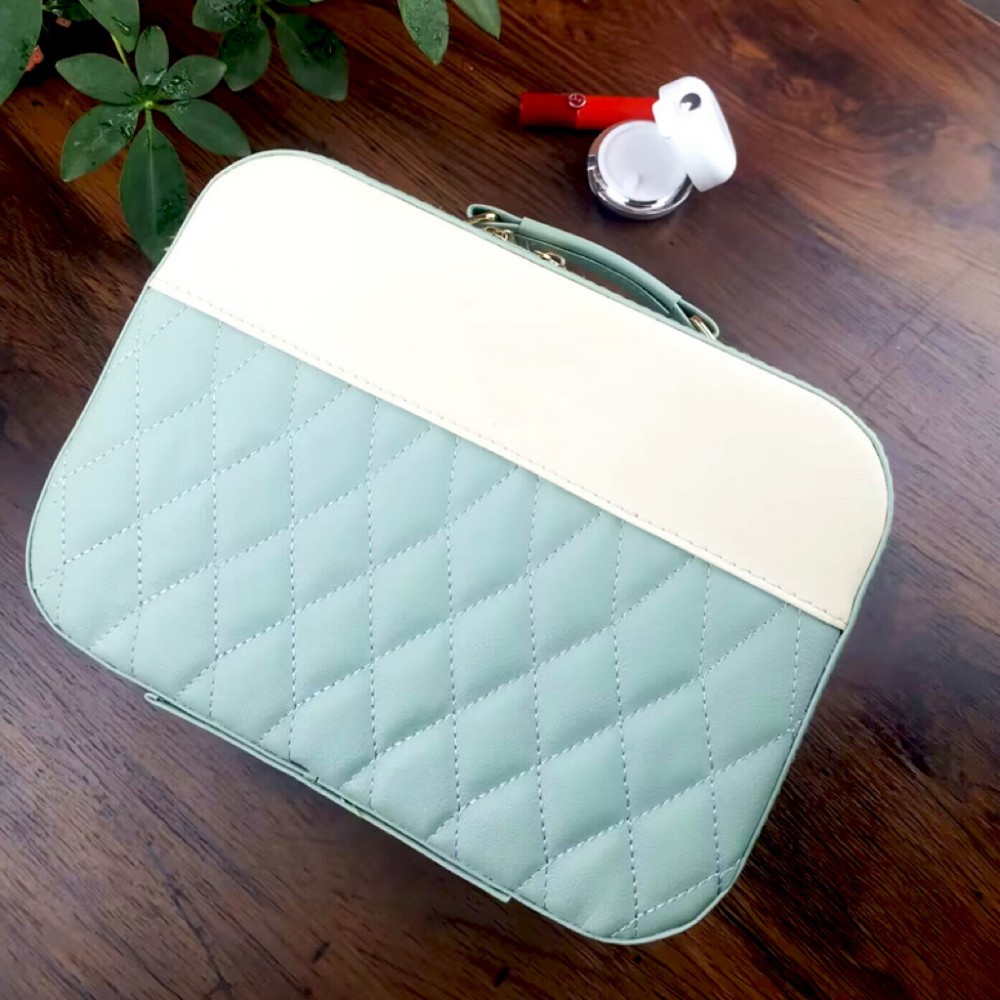 Travel Makeup Train Case Cosmetic Bag with Mirror and Light 5