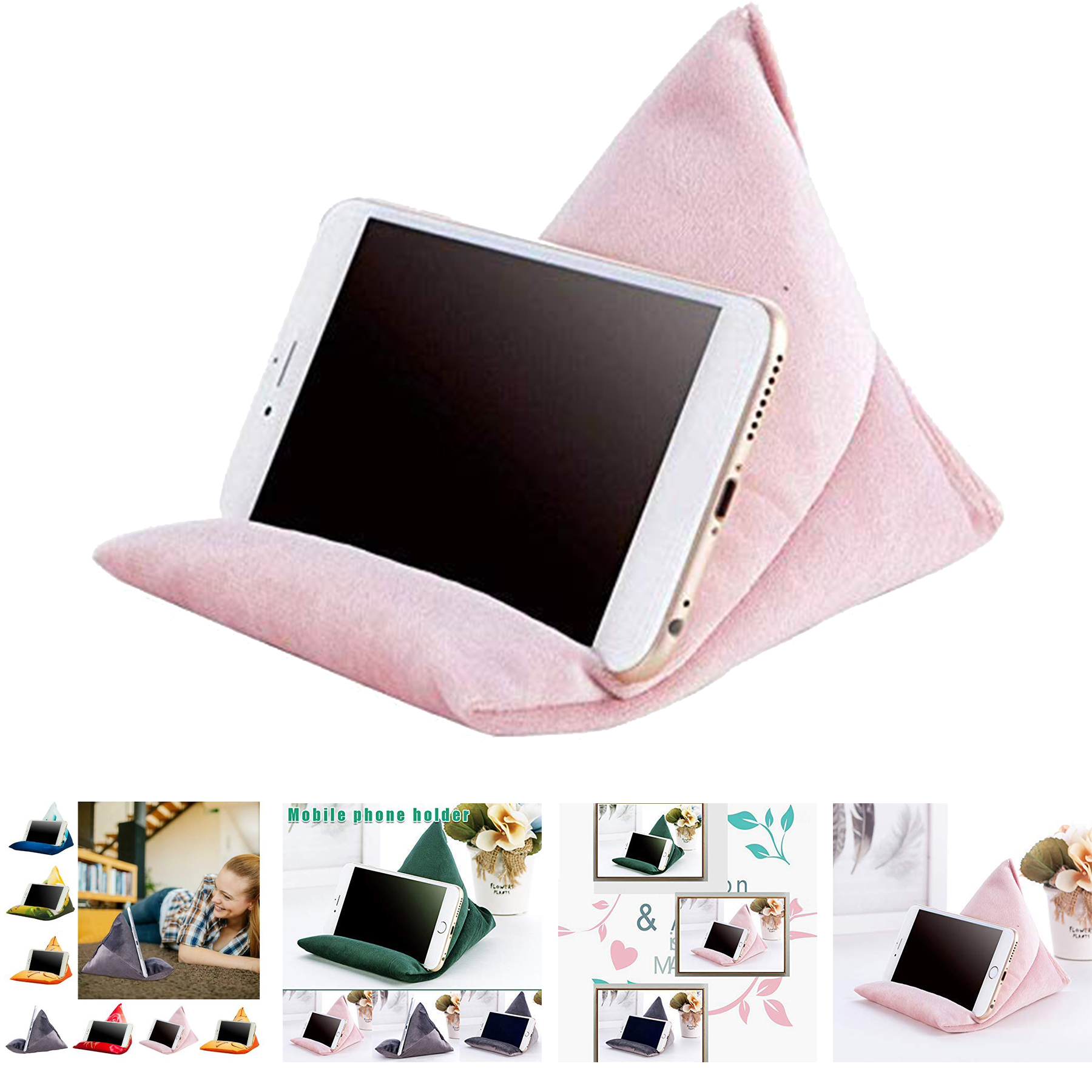 Fabric Cell Phone Stands Portable Soft Pillow Cushion 2