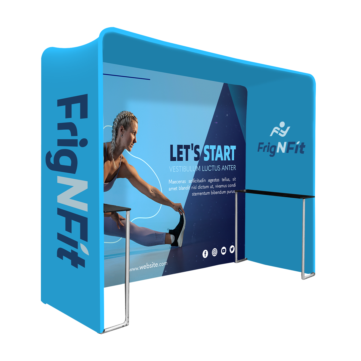 10ft Square Booth Display w/Full Rear Wall 2